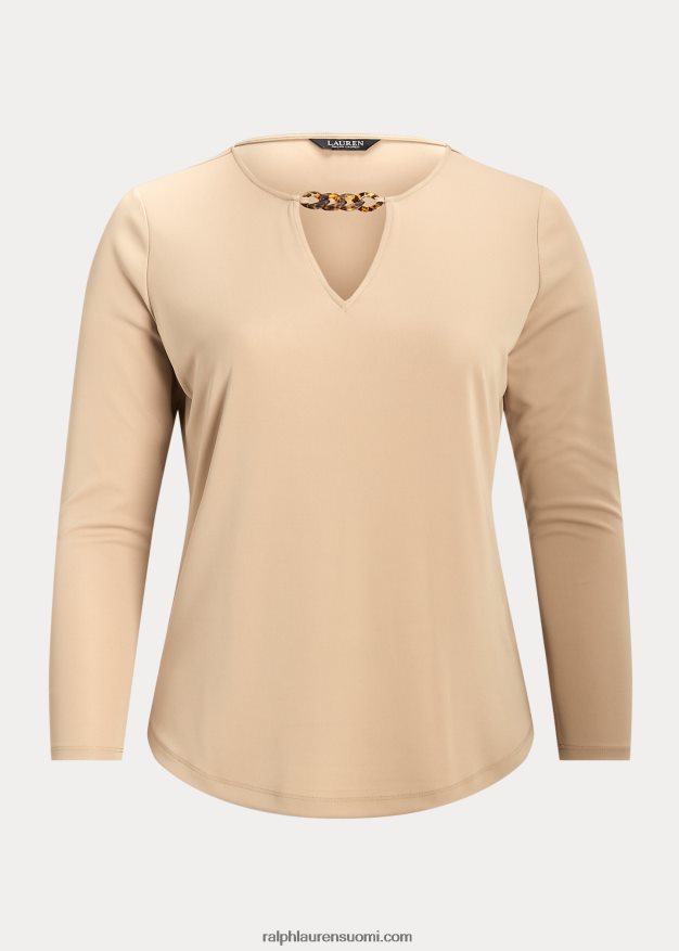 Ralph Lauren naiset ketjureunainen stretch-jerseytoppi 0Z24ZR4510 koivunrusketus