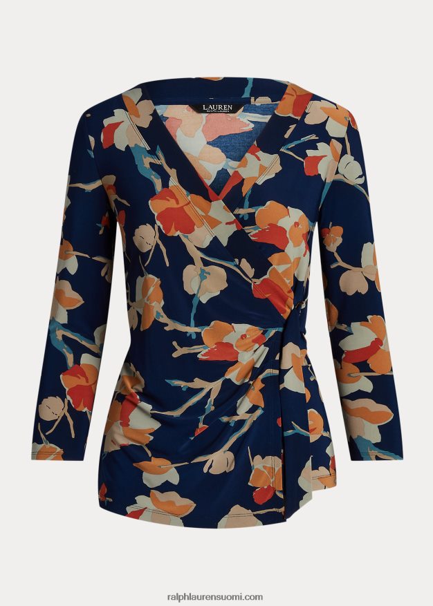 Ralph Lauren naiset kukkainen joustava trikoopaita 0Z24ZR4282 sininen multi