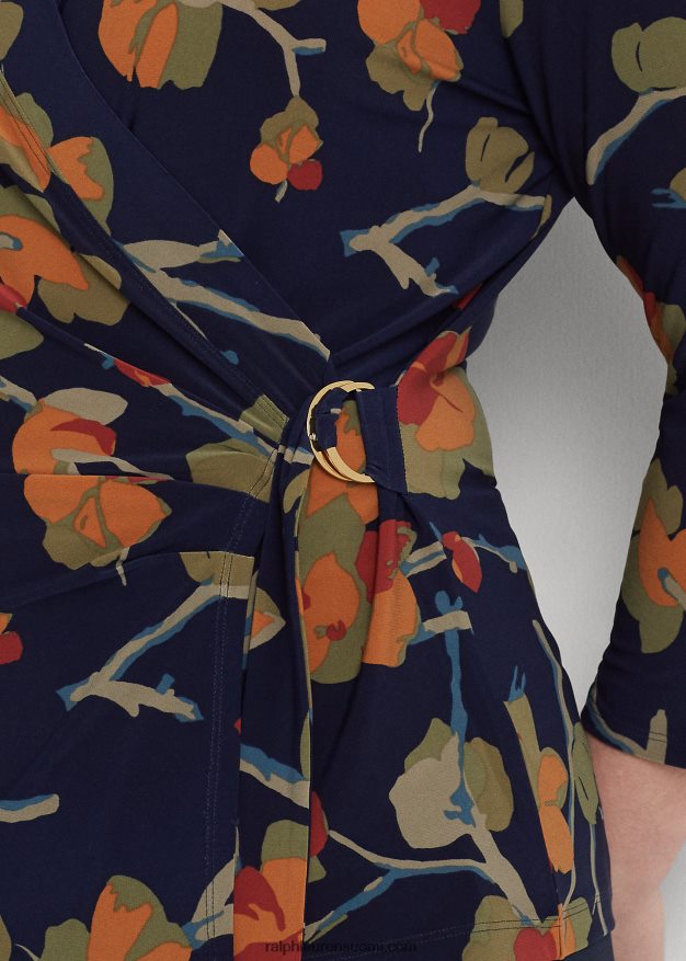 Ralph Lauren naiset kukkainen joustava trikoopaita 0Z24ZR4496 sininen multi