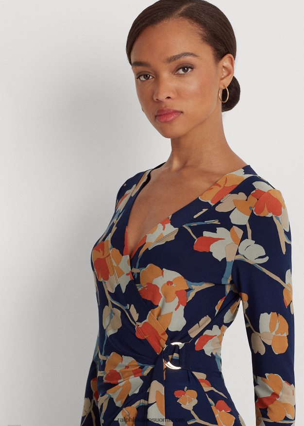 Ralph Lauren naiset kukkainen joustava trikoopaita 0Z24ZR9162 sininen multi