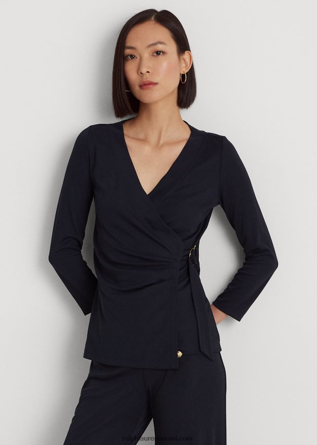 Ralph Lauren naiset stretch jersey toppi 0Z24ZR4279 laivasto