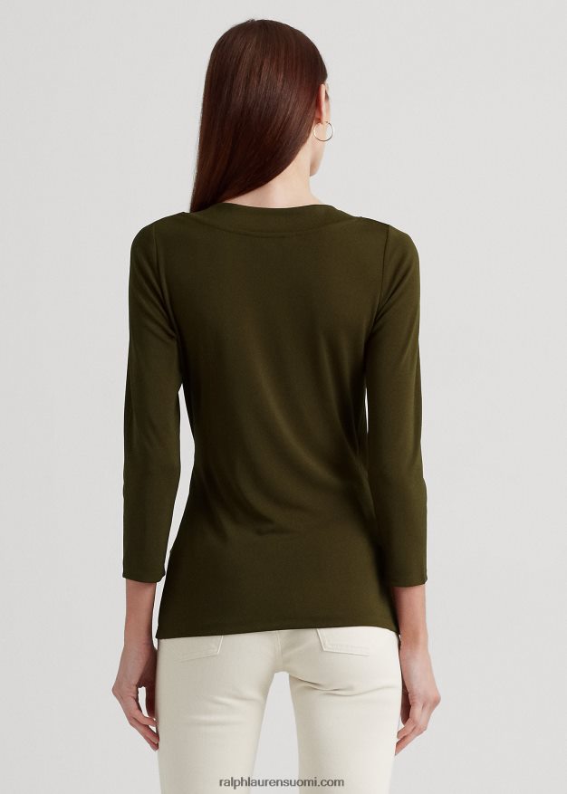 Ralph Lauren naiset stretch jersey toppi 0Z24ZR4280 kasvitieteellinen vihreä