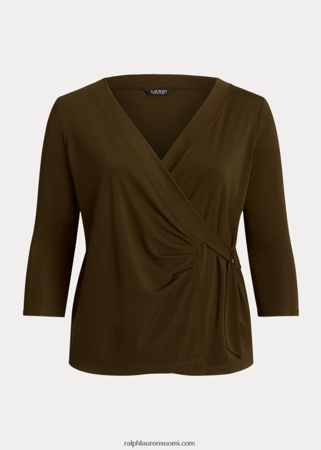 Ralph Lauren naiset stretch jersey toppi 0Z24ZR4493 kasvitieteellinen vihreä