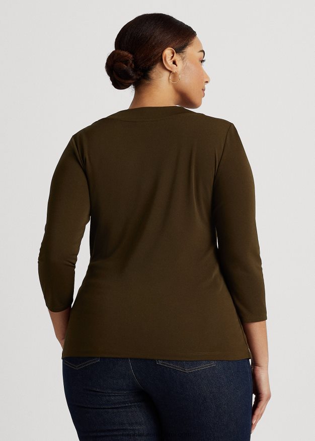 Ralph Lauren naiset stretch jersey toppi 0Z24ZR4493 kasvitieteellinen vihreä