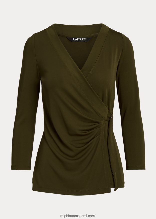 Ralph Lauren naiset stretch jersey toppi 0Z24ZR9159 kasvitieteellinen vihreä