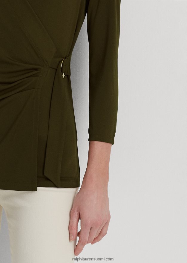 Ralph Lauren naiset stretch jersey toppi 0Z24ZR9159 kasvitieteellinen vihreä
