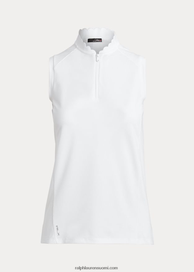 Ralph Lauren naiset hihaton neljännesvetoketjullinen poolopaita 0Z24ZR3750 keraaminen valkoinen