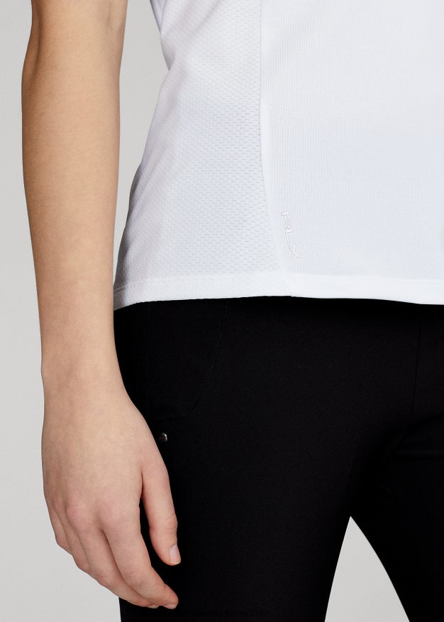 Ralph Lauren naiset hihaton neljännesvetoketjullinen poolopaita 0Z24ZR3750 keraaminen valkoinen