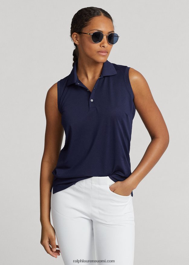 Ralph Lauren naiset hihaton pikee poolopaita 0Z24ZR3692 hienostunut laivasto
