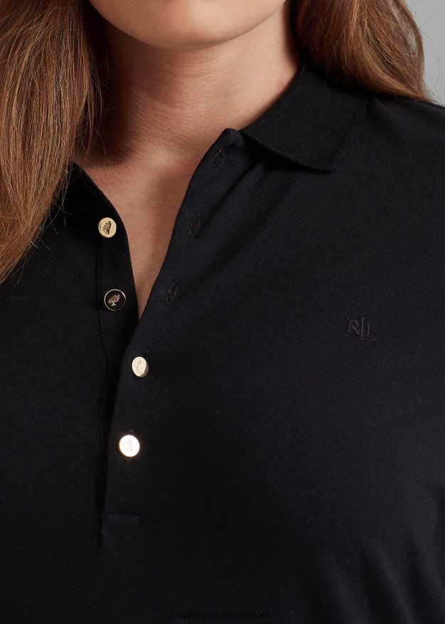 Ralph Lauren naiset joustava pikee poolopaita 0Z24ZR4626 musta