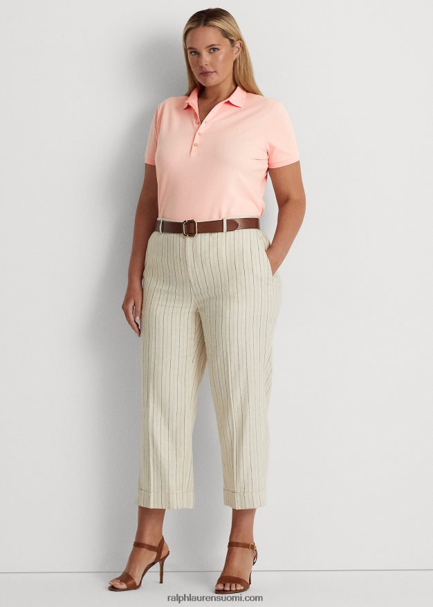 Ralph Lauren naiset joustava pikee poolopaita 0Z24ZR4627 vaaleanpunainen