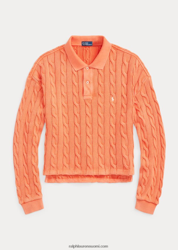 Ralph Lauren naiset kaapeli puuvilla poolopaita 0Z24ZR3175 auringonlaskun taivas