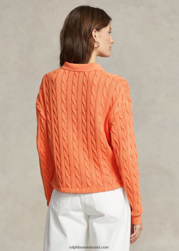 Ralph Lauren naiset kaapeli puuvilla poolopaita 0Z24ZR3175 auringonlaskun taivas