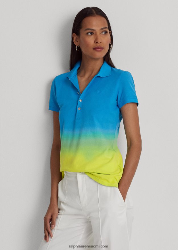 Ralph Lauren naiset kastovärjätty pikee poolopaita 0Z24ZR4349 sininen/vihreä/lime