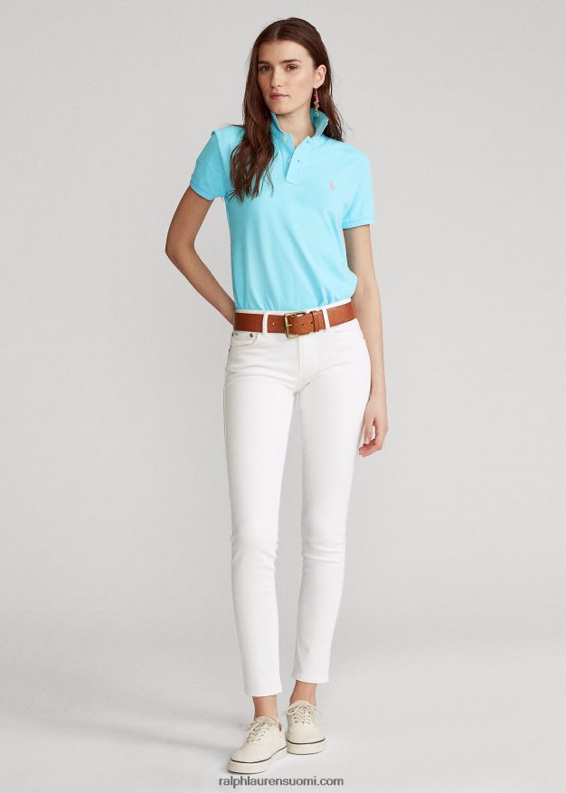 Ralph Lauren naiset klassinen istuvuus mesh-poolopaita 0Z24ZR9229 turkoosi nova