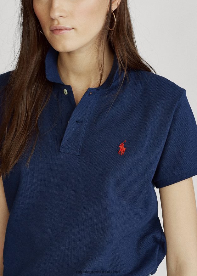Ralph Lauren naiset klassinen istuvuus mesh-poolopaita 0Z24ZR9234 newport laivasto/punainen