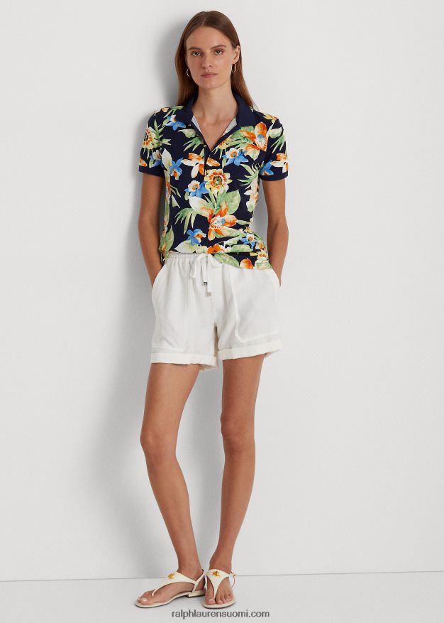 Ralph Lauren naiset kukkainen pikee poolopaita 0Z24ZR9572 laivasto multi