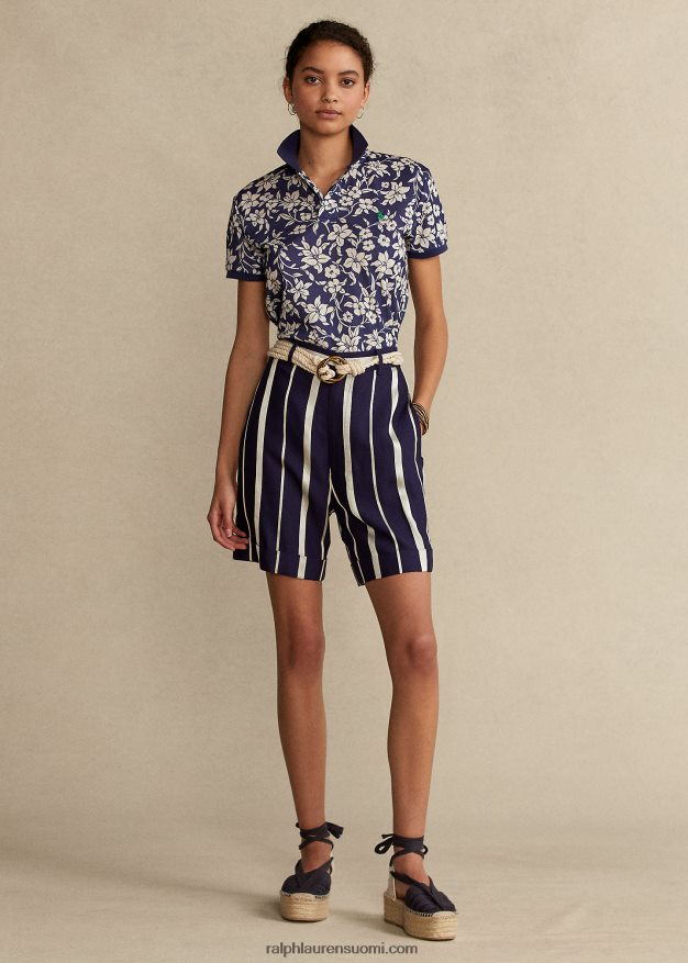 Ralph Lauren naiset maan poolo 0Z24ZR3351 laivastonsininen/kermanvärinen kukka