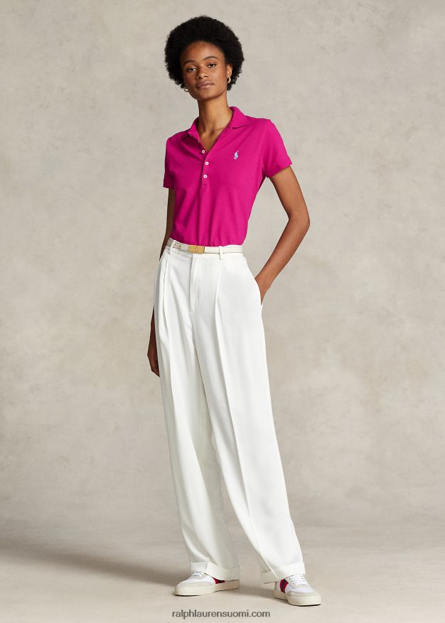 Ralph Lauren naiset ohut joustava poolopaita 0Z24ZR3242 vaaleanpunainen taivas