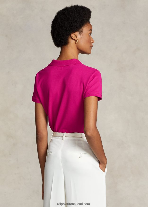 Ralph Lauren naiset ohut joustava poolopaita 0Z24ZR3242 vaaleanpunainen taivas