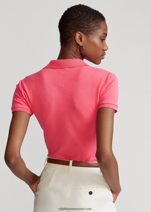 Ralph Lauren naiset ohut joustava poolopaita 0Z24ZR3243 kuuma pinkki