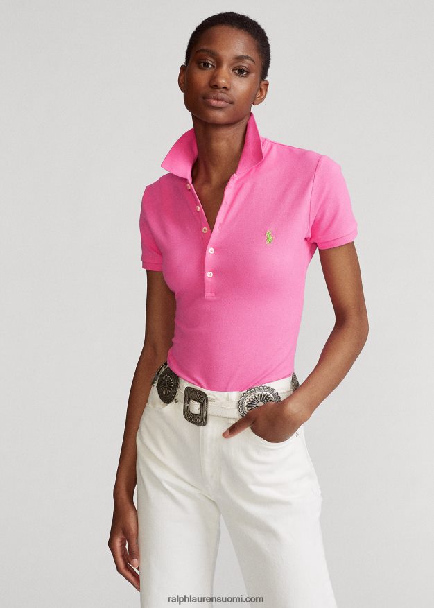 Ralph Lauren naiset ohut joustava poolopaita 0Z24ZR3244 dalia pinkki