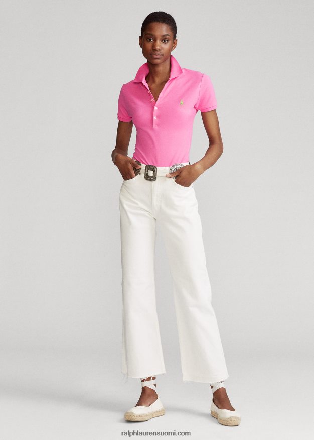 Ralph Lauren naiset ohut joustava poolopaita 0Z24ZR3244 dalia pinkki
