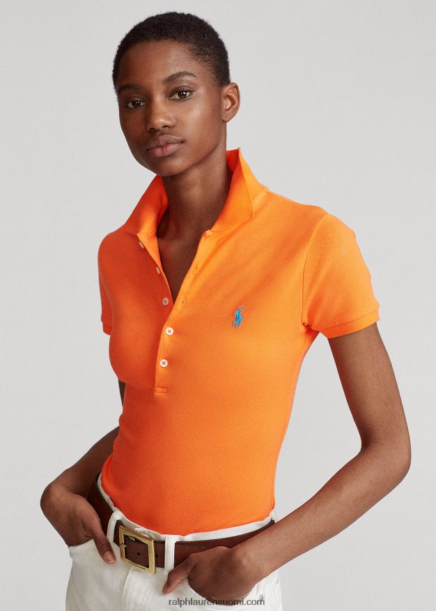 Ralph Lauren naiset ohut joustava poolopaita 0Z24ZR3250 lomakeskuksen oranssi