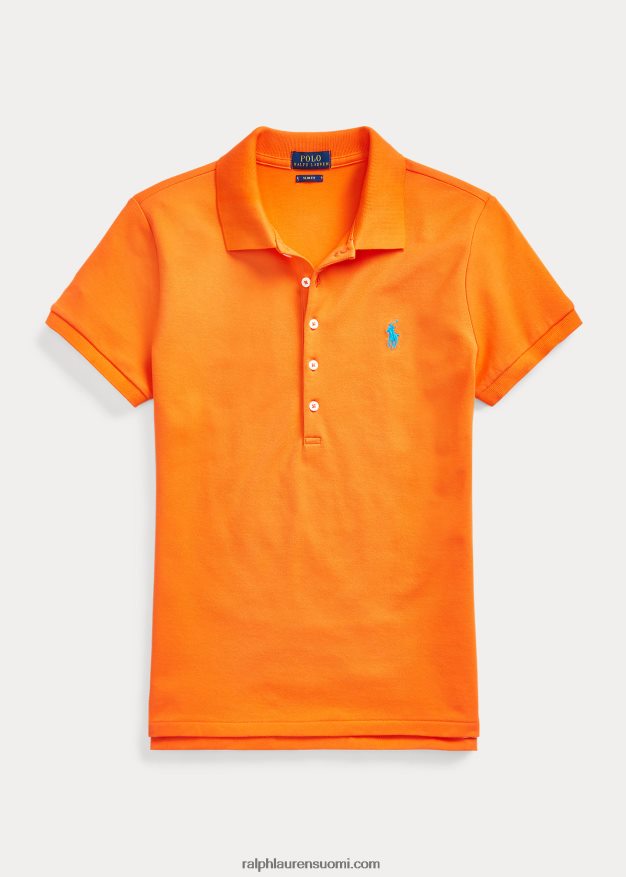Ralph Lauren naiset ohut joustava poolopaita 0Z24ZR3250 lomakeskuksen oranssi