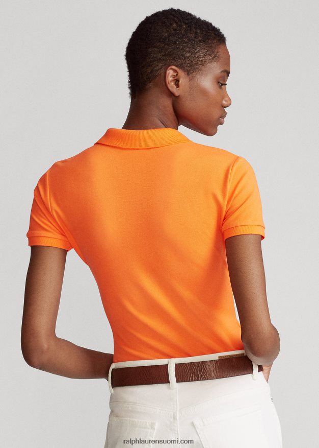 Ralph Lauren naiset ohut joustava poolopaita 0Z24ZR3250 lomakeskuksen oranssi