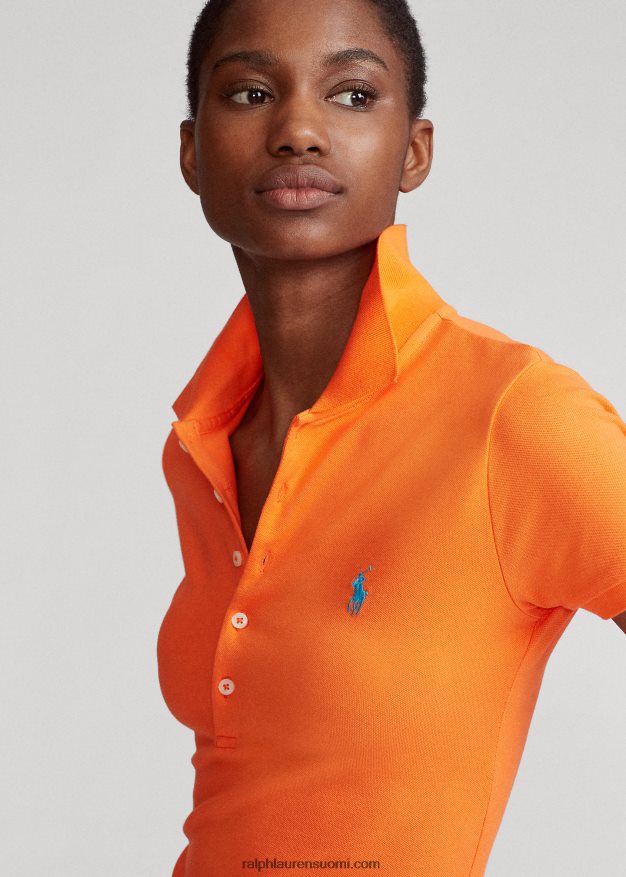 Ralph Lauren naiset ohut joustava poolopaita 0Z24ZR3250 lomakeskuksen oranssi