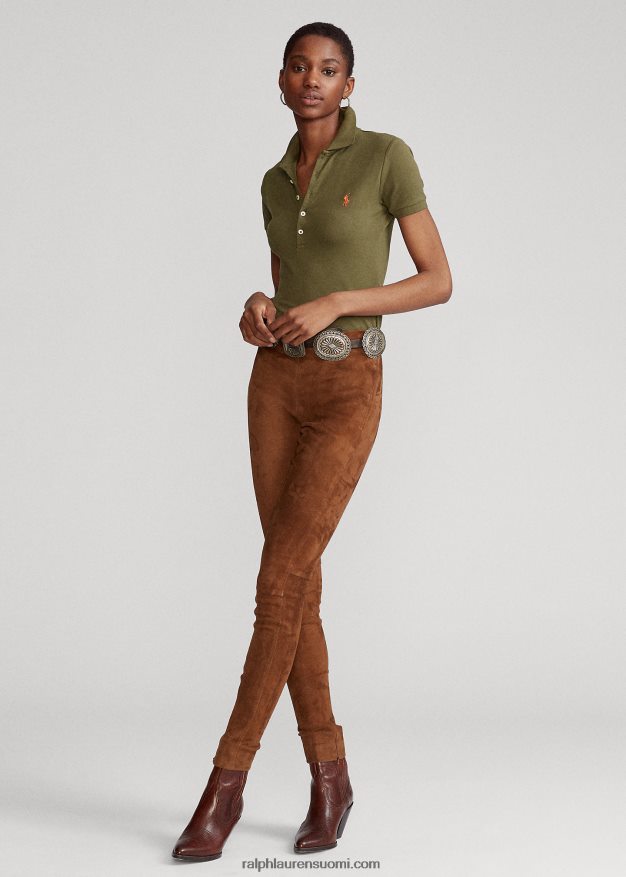 Ralph Lauren naiset ohut joustava poolopaita 0Z24ZR3259 katos oliivi