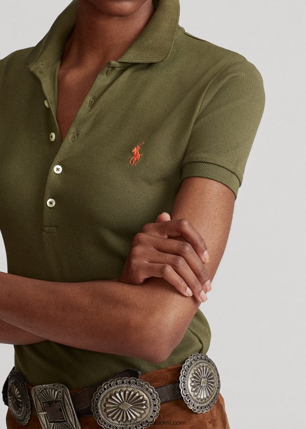 Ralph Lauren naiset ohut joustava poolopaita 0Z24ZR3259 katos oliivi