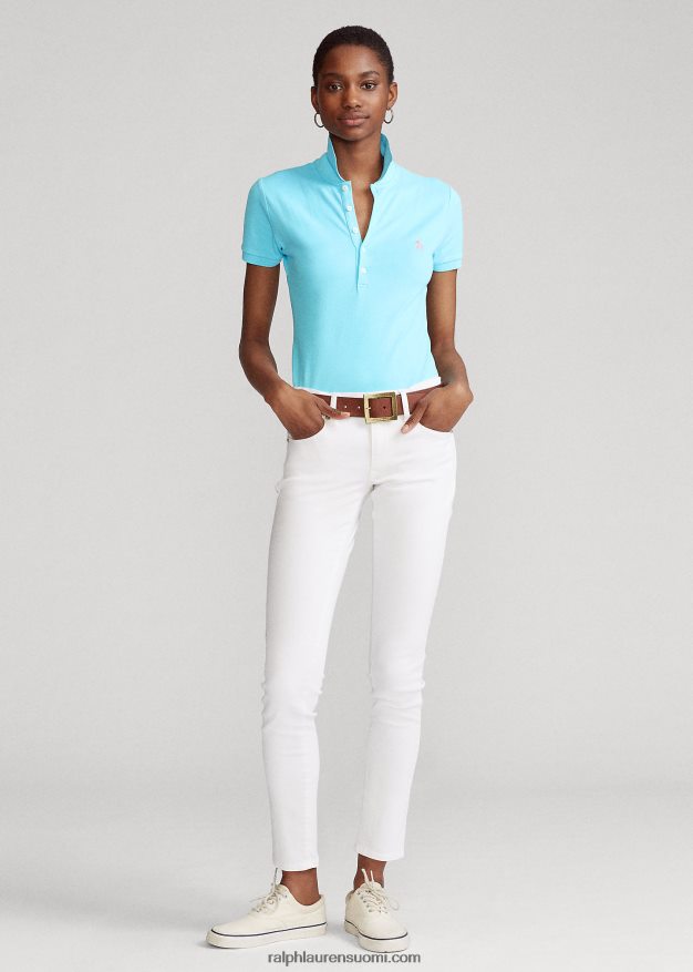 Ralph Lauren naiset ohut joustava poolopaita 0Z24ZR3261 turkoosi nova