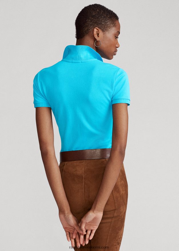 Ralph Lauren naiset ohut joustava poolopaita 0Z24ZR3262 poukaman sininen