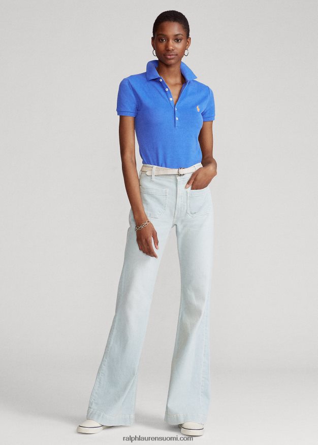 Ralph Lauren naiset ohut joustava poolopaita 0Z24ZR3263 uusi iiriksen sininen