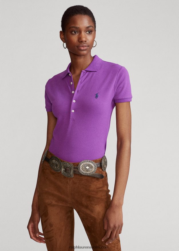 Ralph Lauren naiset ohut joustava poolopaita 0Z24ZR3269 paloma violetti