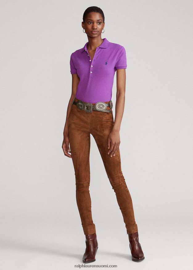 Ralph Lauren naiset ohut joustava poolopaita 0Z24ZR3269 paloma violetti