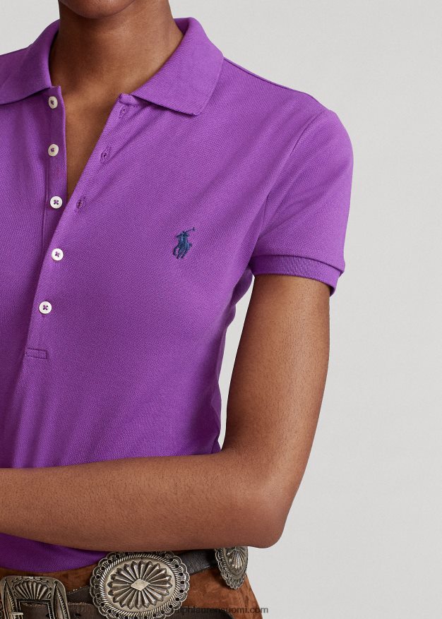 Ralph Lauren naiset ohut joustava poolopaita 0Z24ZR3269 paloma violetti
