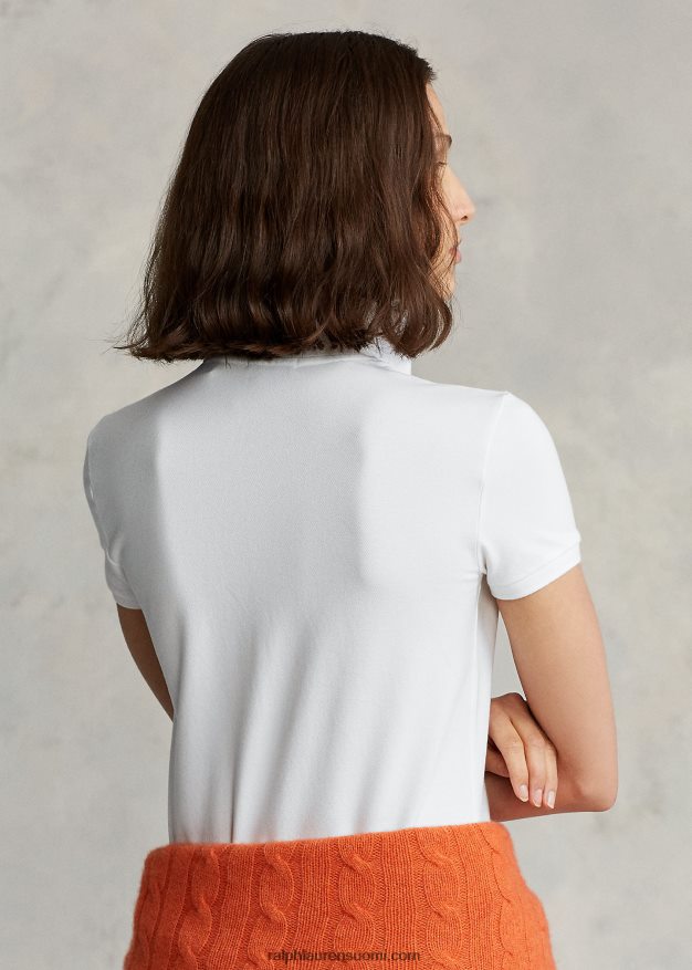 Ralph Lauren naiset ohut joustava poolopaita 0Z24ZR3271 valkoinen