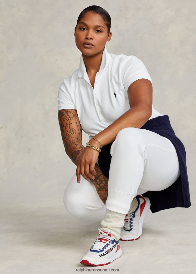 Ralph Lauren naiset ohut joustava poolopaita 0Z24ZR3271 valkoinen