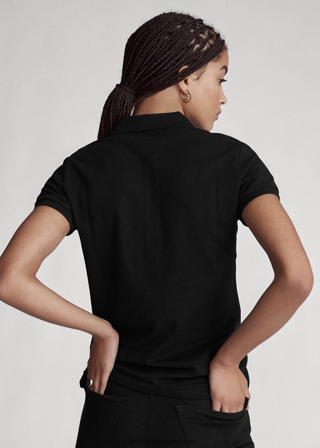 Ralph Lauren naiset ohut joustava poolopaita 0Z24ZR3273 musta valkoinen