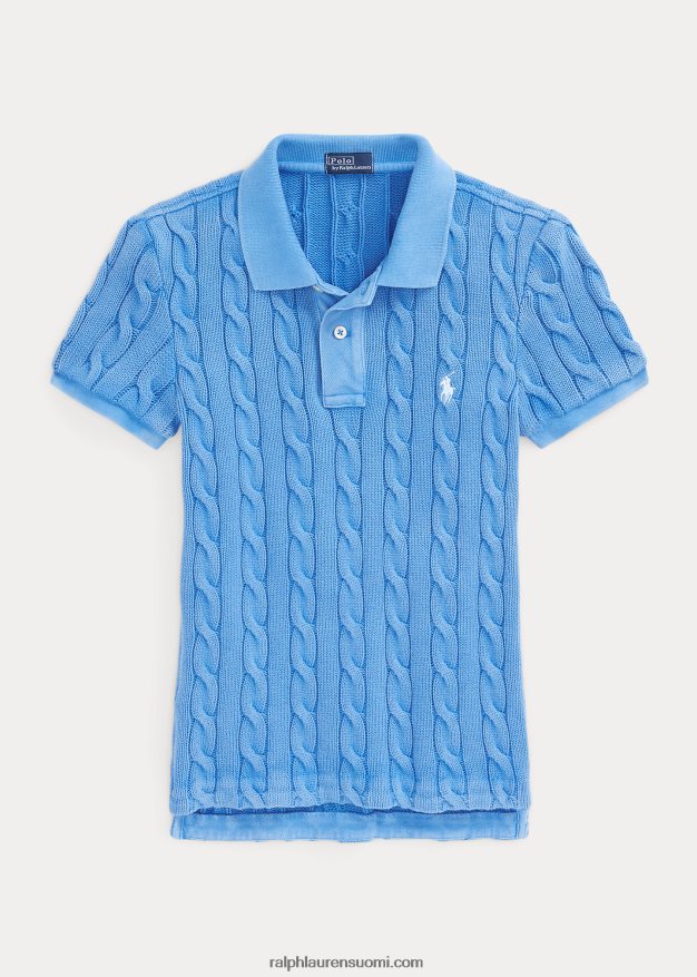 Ralph Lauren naiset ohut kaapelineulottu poolopaita 0Z24ZR3023 colby sininen