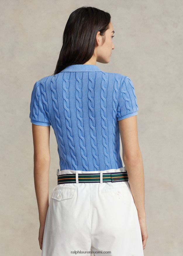 Ralph Lauren naiset ohut kaapelineulottu poolopaita 0Z24ZR3023 colby sininen