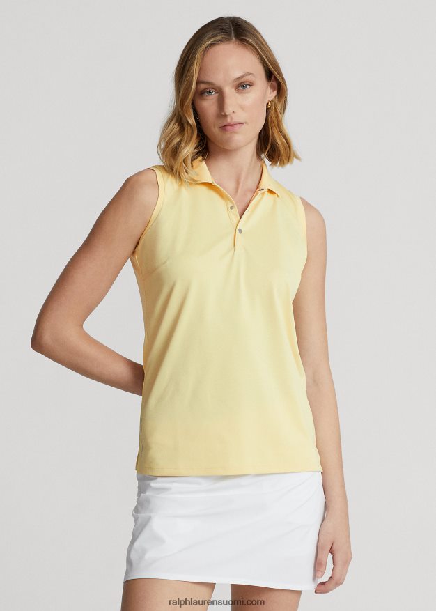 Ralph Lauren naiset pikee hihaton poolopaita 0Z24ZR3696 t-linnun keltainen