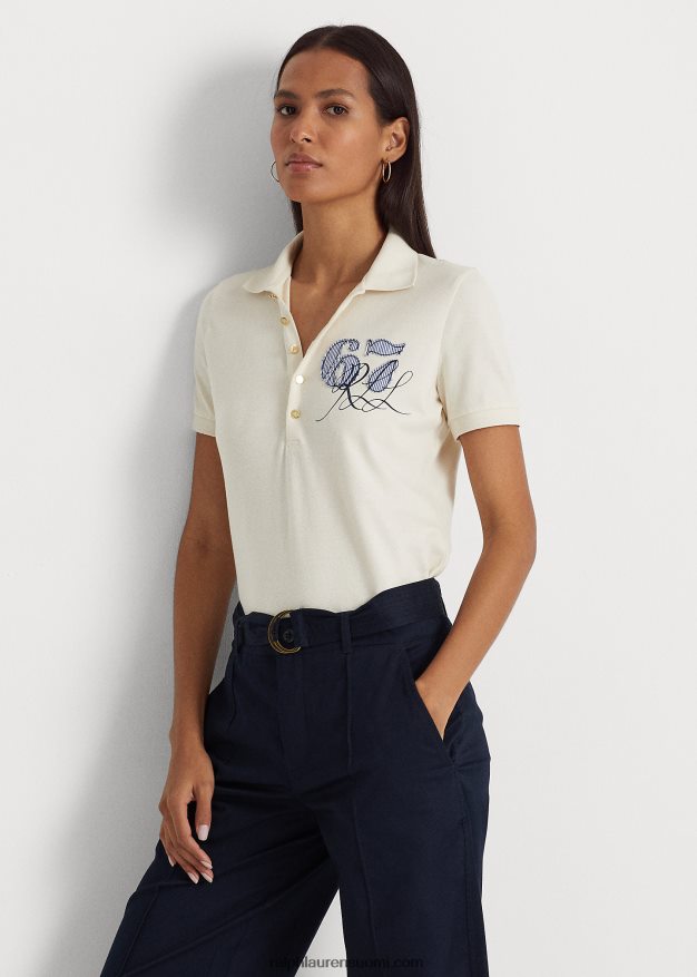 Ralph Lauren naiset pikee poolopaita 0Z24ZR4091 mascarpone-kermaa