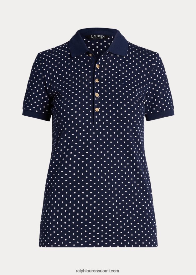 Ralph Lauren naiset pilkullinen pikee poolopaita 0Z24ZR4429 laivastonsininen/kerma