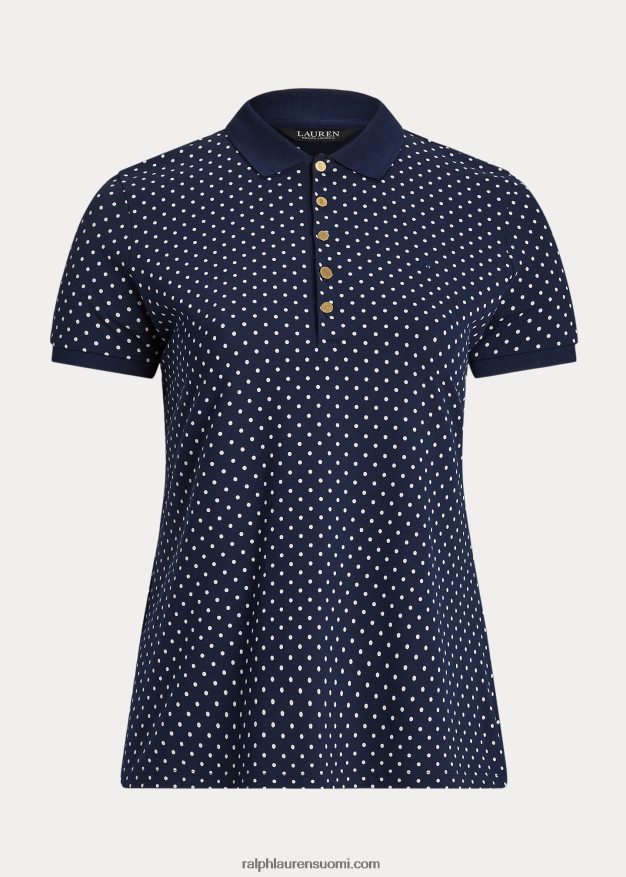 Ralph Lauren naiset pilkullinen pikee poolopaita 0Z24ZR4623 laivastonsininen/kerma