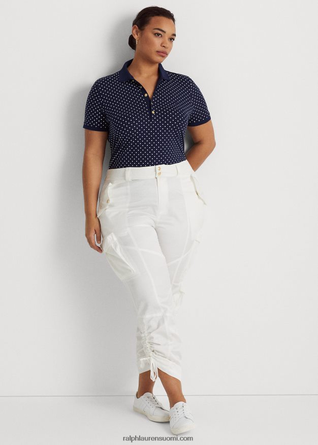 Ralph Lauren naiset pilkullinen pikee poolopaita 0Z24ZR4623 laivastonsininen/kerma