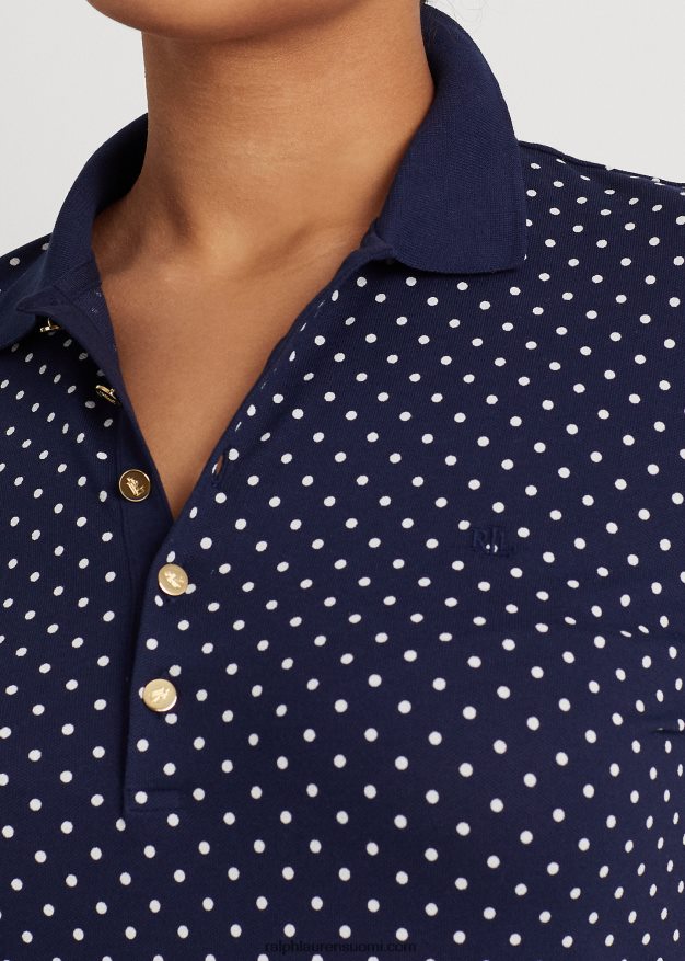 Ralph Lauren naiset pilkullinen pikee poolopaita 0Z24ZR4623 laivastonsininen/kerma